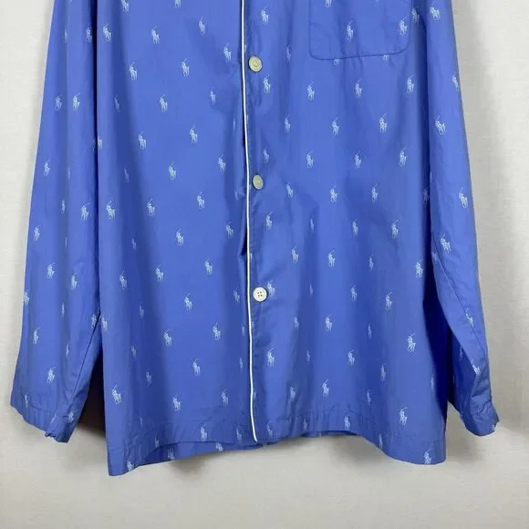 Polo Ralph Lauren Blue Pajama Top Men’s 1XT Big & Tall Pony Logo - Picture 10 of 13